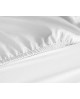 Draps Housse Blanc en Polycoton - 80x200 cm, 90x200 cm, 100x200 cm, 140x200 cm.