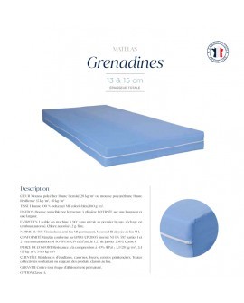 Matelas Grenadine - 70x190 cm à 160x200 cm